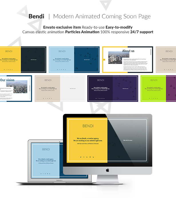Bendi - Modern animated coming soon page